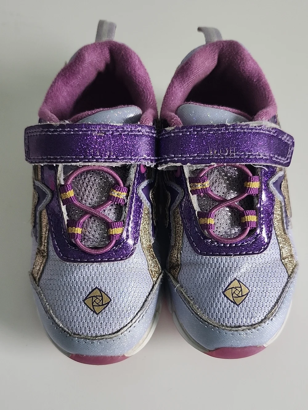 Girls' Glitter Purple & Light Blue Athletic Sneakers